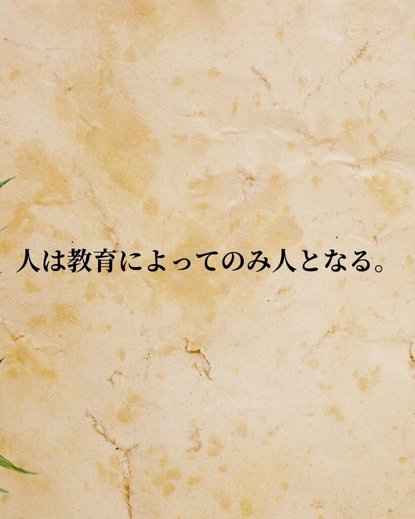 イマヌエル・カント「人は教育によってのみ人となる。」この名言のイラスト