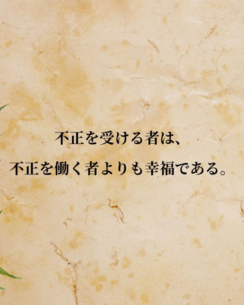 ソクラテス「不正を受ける者は、不正を働く者よりも幸福である。」この名言のイラスト