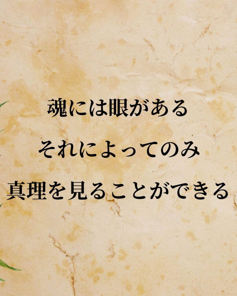 プラトン「魂には眼がある。それによってのみ、真理を見ることができる。」この名言のイラスト