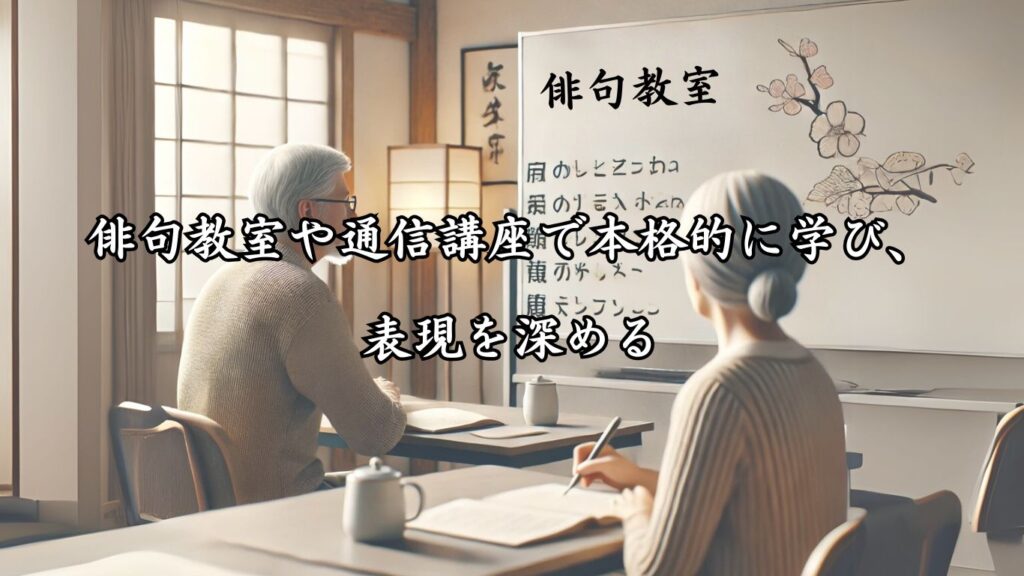 孤独感を和らげる仲間との交流シニア向け趣味の俳句5つの魅力「俳句教室で受講している様子」をイメージした画像