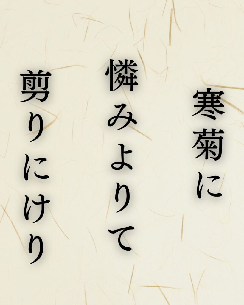 高浜虚子が詠んだ冬の名句5選|冬の光と静かな風景を味わう「寒菊を 憐れみよりて 剪りにけり」この俳句をイメージした画像
