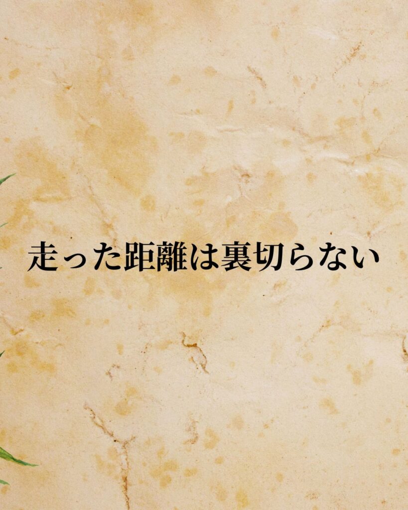 日常生活に活かせる『日本人アスリート』の名言9選「野口みずき」「走った距離は裏切らない。」この名言を記載した画像