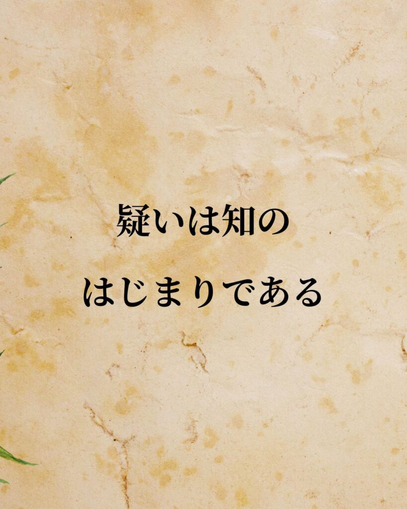 シンプルに役立つ「ルネ・デカルト」の名言９選「疑いは知のはじまりである。」この名言のイラスト