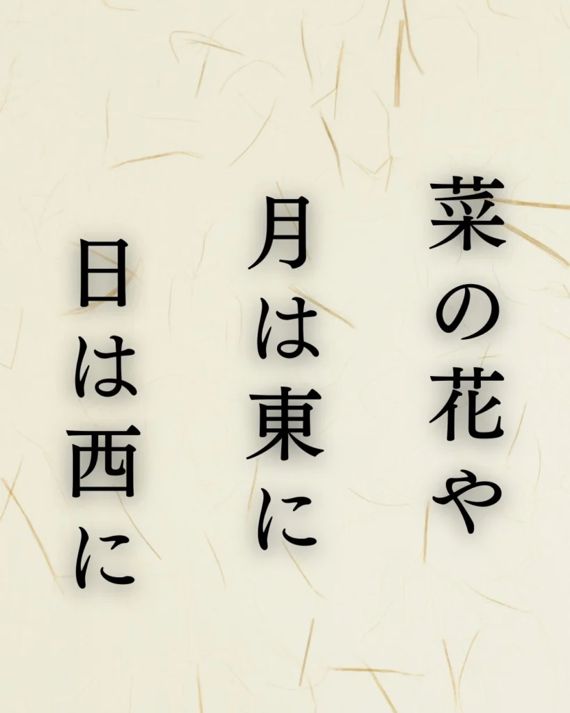 与謝蕪村『菜の花や月は東に日は西に』の意味｜春の大景を味わう