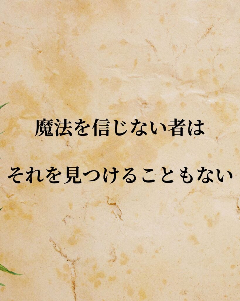 日常生活に活かせる『海外の作家』の名言9選「ロアルド・ダール」「魔法を信じない者は、それを見つけることもない」この名言を記載した画像