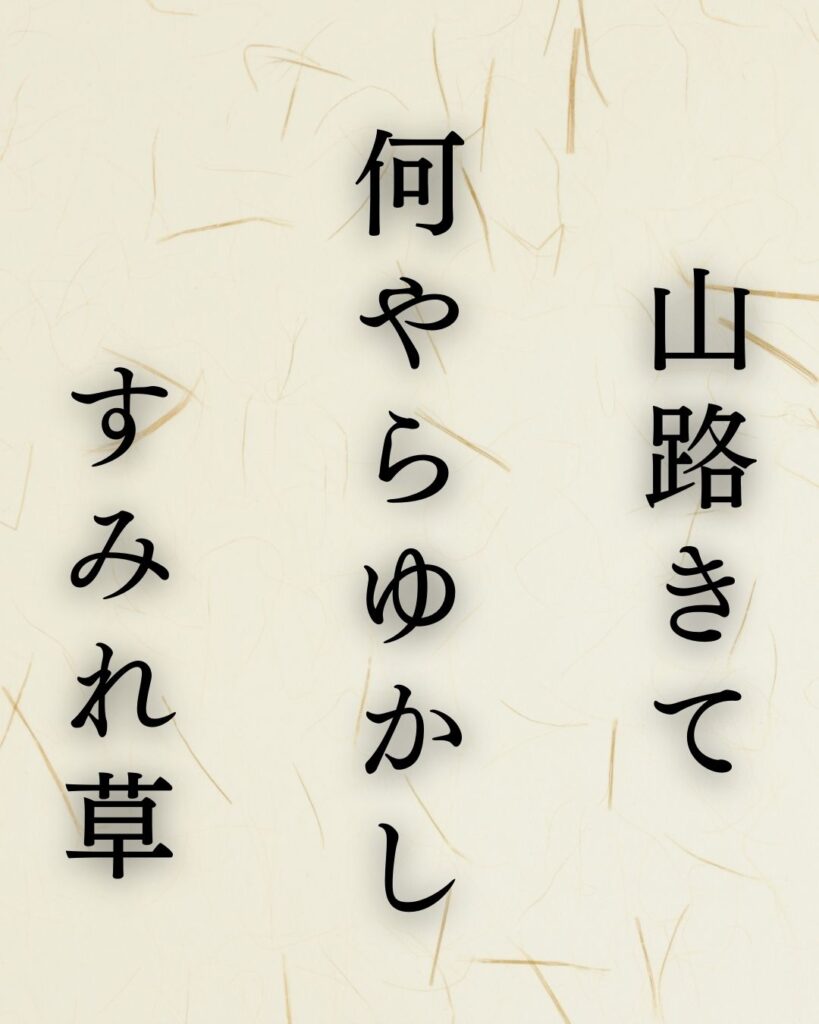 松尾芭蕉の春の俳句5選-代表作をわかりやすく解説！「山路きて　何やらゆかし　すみれ草」この俳句を記載した画像