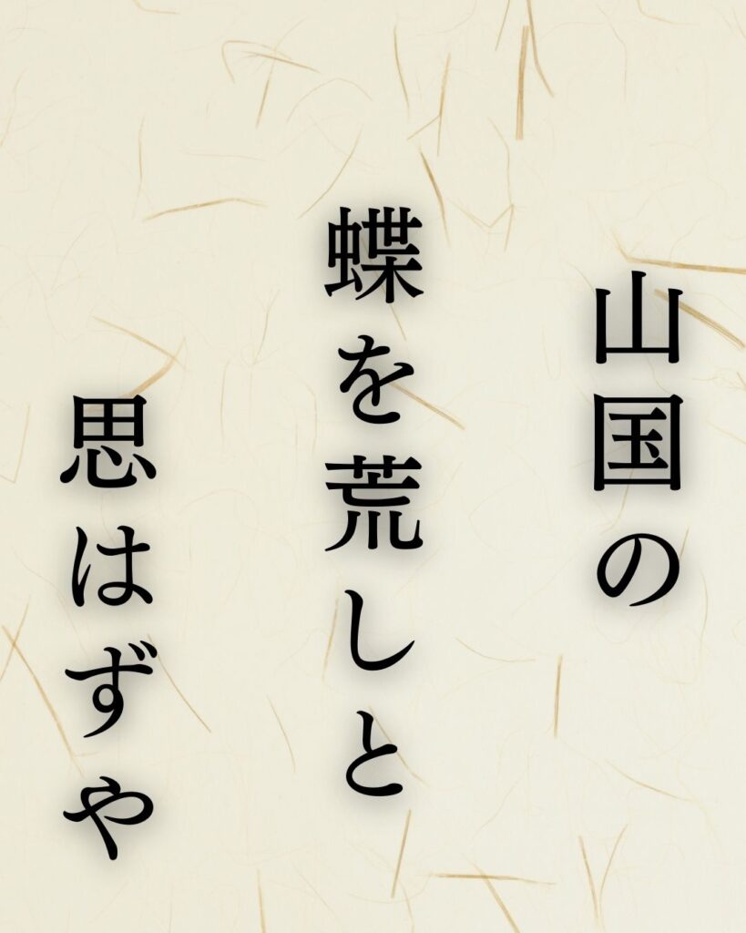 高浜虚子の春の俳句5選-代表作をわかりやすく解説！「山国の　蝶を荒しと　思はずや」この俳句を記載した画像