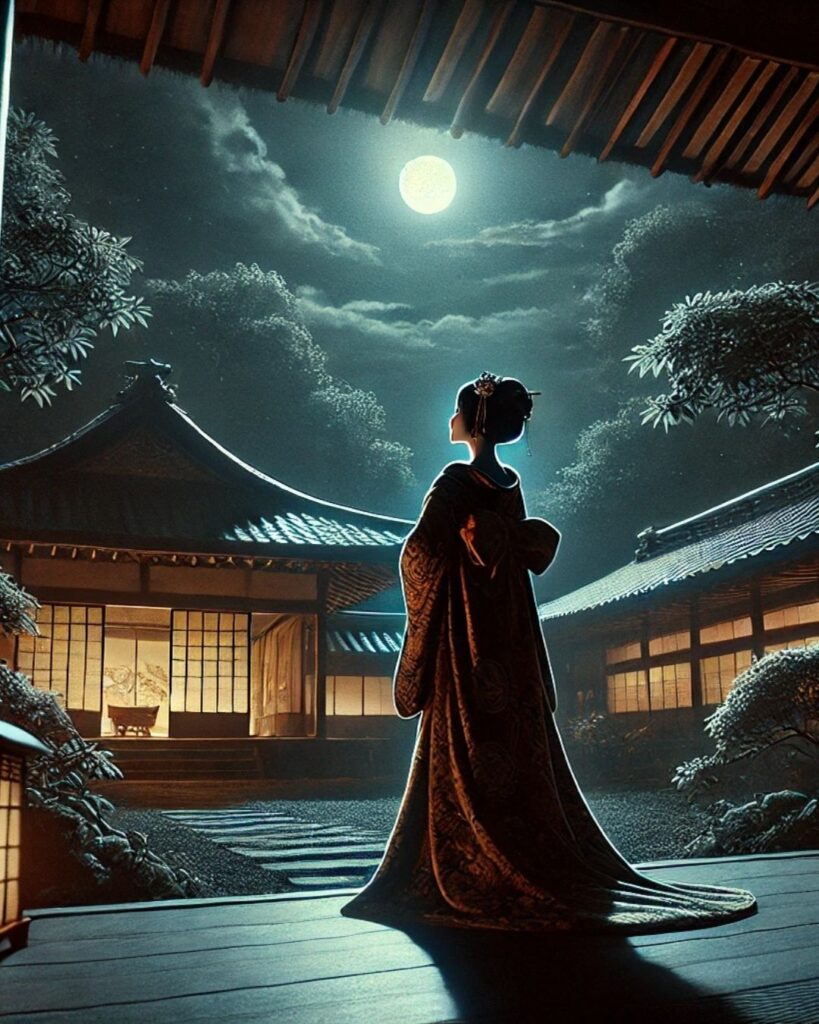 百人一首第53番 藤原道綱母『嘆きつつ』背景解説–独り寝の長き夜「嘆きつつ ひとり寝る夜の 明くる間は いかに久しき ものとかは知る」の情景をテーマにしたイメージの画像