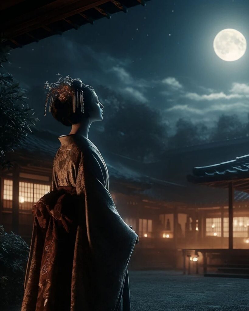 百人一首第53番 藤原道綱母『嘆きつつ』背景解説–独り寝の長き夜「嘆きつつ ひとり寝る夜の 明くる間は いかに久しき ものとかは知る」の情景をテーマにしたイメージの画像
