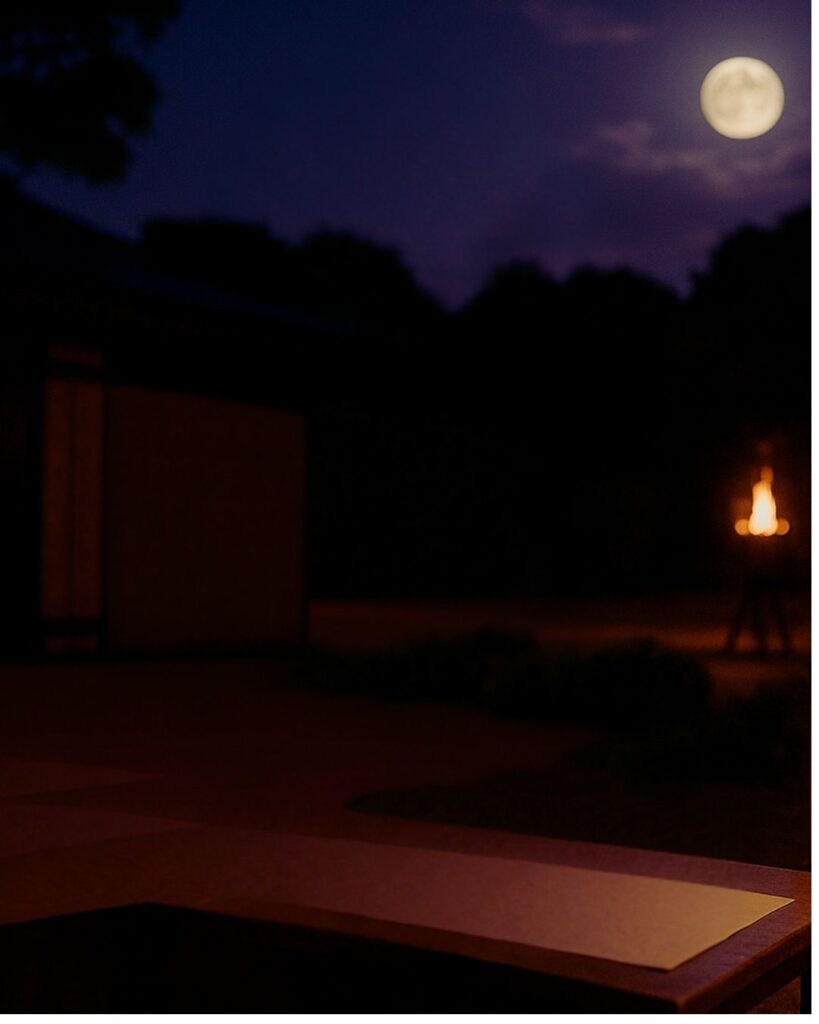 百人一首第57番 紫式部『めぐり逢ひて』背景解説–逢瀬の余韻「めぐり逢ひて 見しやそれとも わかぬ間に 雲がくれにし 夜半の月かな」の情景をテーマにしたイメージの画像