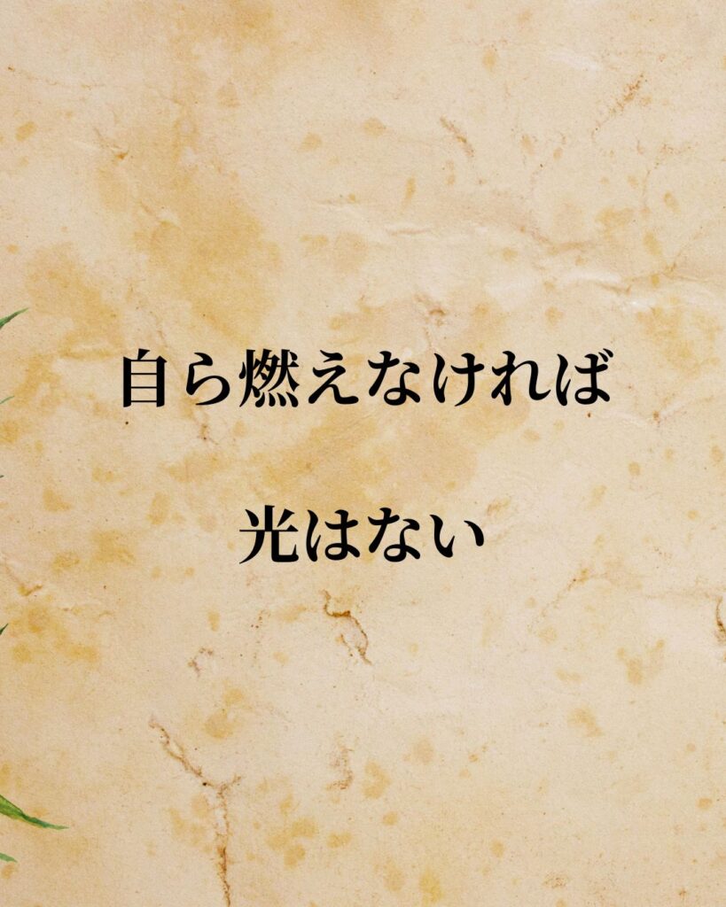 「大島渚監督」「自ら燃えなければ光はない。」この名言を記載した画像