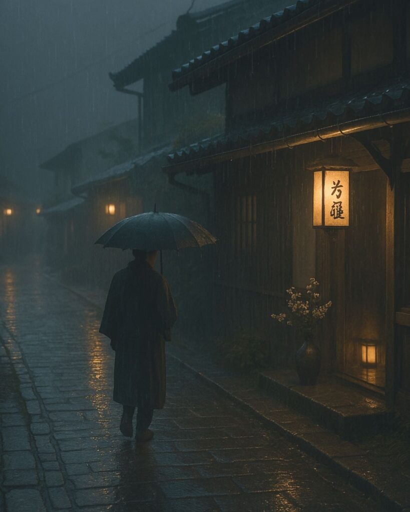 与謝野晶子の夏の短歌5選-代表作をわかりやすく解説!「夕ふるは なさけの雨よ 旅の君 ちか道とはで 宿とりたまへ」この短歌をイメージした画像