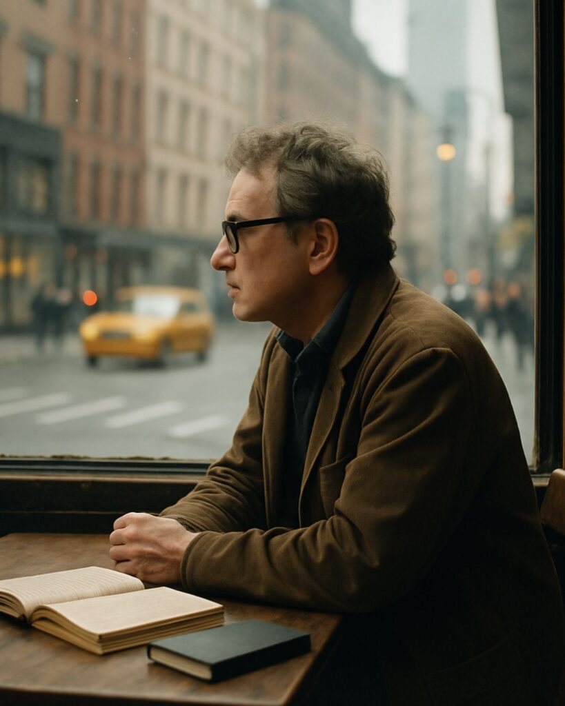 世界の映画監督の名言9選-映像を超えた、心に響く哲学「ウディ・アレン監督」「頭で理解できることに価値はない。」この名言のイメージイラスト