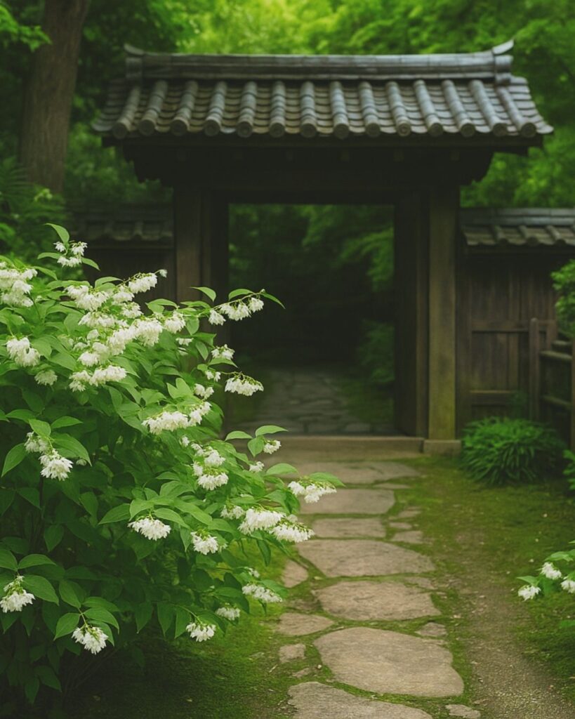 向井去来の夏の俳句5選-代表作をわかりやすく解説!「うのはなの 絶間たたかん 闇の門」この俳句をイメージした画像
