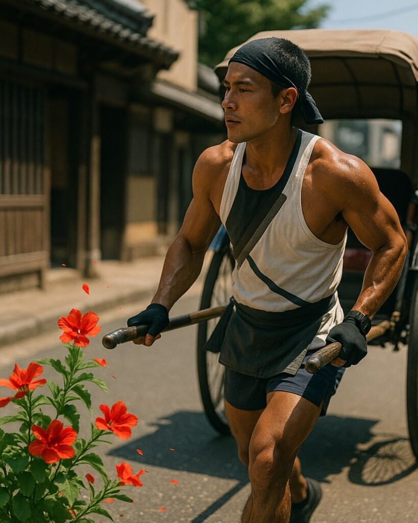 北原白秋の夏の短歌5選-代表作をわかりやすく解説!「夏よ夏よ 鳳仙花ちらし 走りゆく 人力車夫に しばしかがやけ」この短歌をイメージした画像
