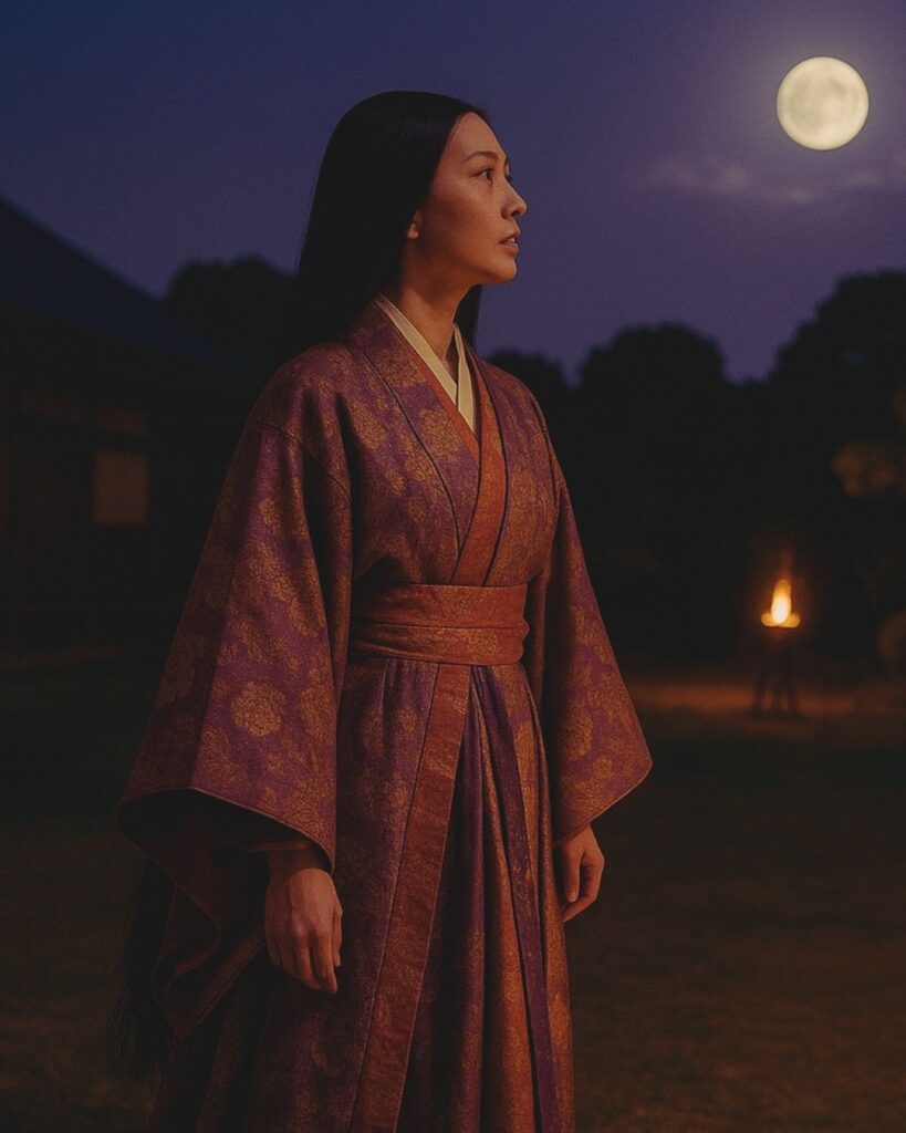 百人一首第57番 紫式部『めぐり逢ひて』背景解説–逢瀬の余韻「めぐり逢ひて 見しやそれとも わかぬ間に 雲がくれにし 夜半の月かな」の情景をテーマにしたイメージの画像