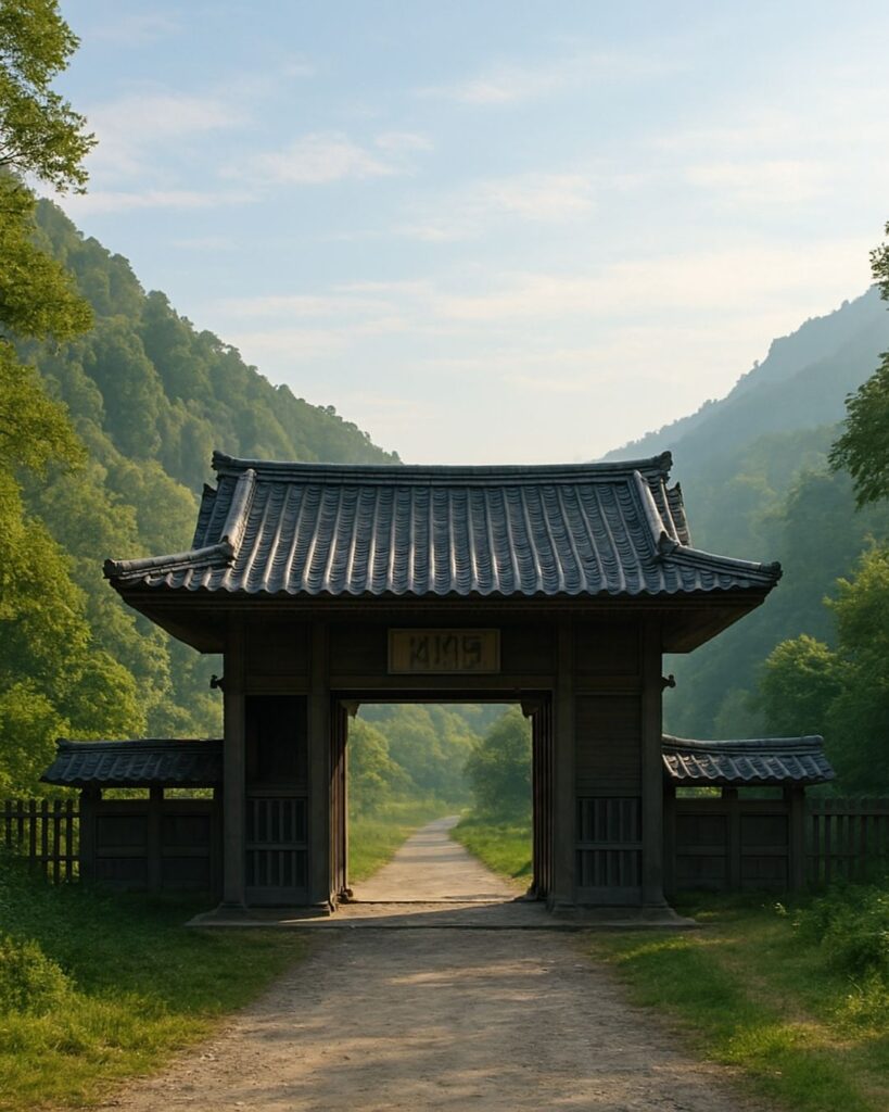 百人一首第62番 清少納言『夜をこめて』背景解説–才媛の返歌「夜をこめて 鳥の空音は 謀るとも よに逢坂の 関はゆるさじ」の情景をテーマにしたイメージの画像