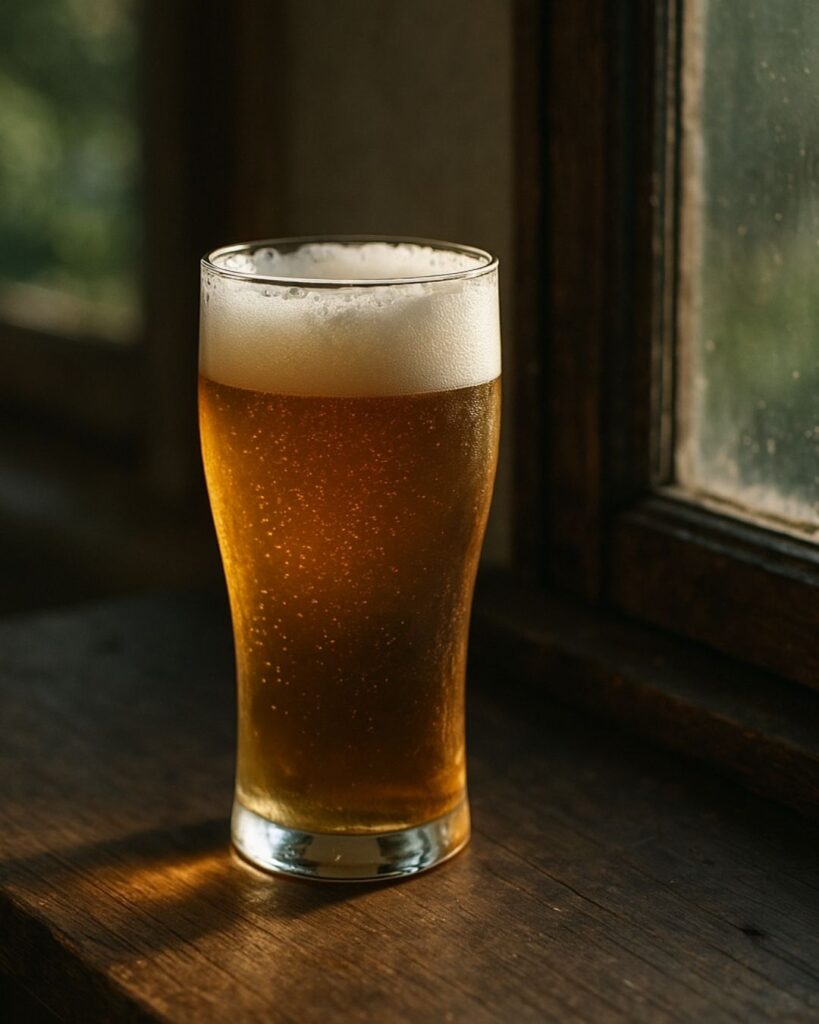 山口青邨の夏の俳句5選-代表作をわかりやすく解説!「敗れたり きのふ残せし ビール飲む」この俳句をイメージした画像