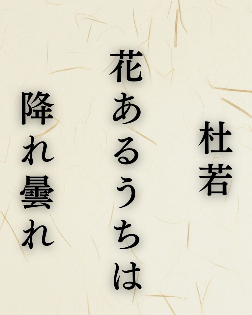 杉山杉風の夏の俳句5選-代表作をわかりやすく解説!「杜若 花あるうちは 降れ曇れ」この俳句を記載した画像