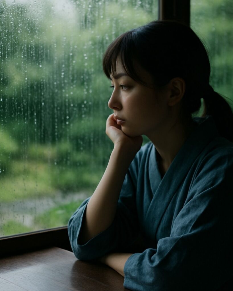 樋口一葉の夏の短歌5選-代表作をわかりやすく解説!「なすことも あらぬにはあらず ありながら 暮らしわづらふ 梅雨の窓」この短歌をイメージした画像