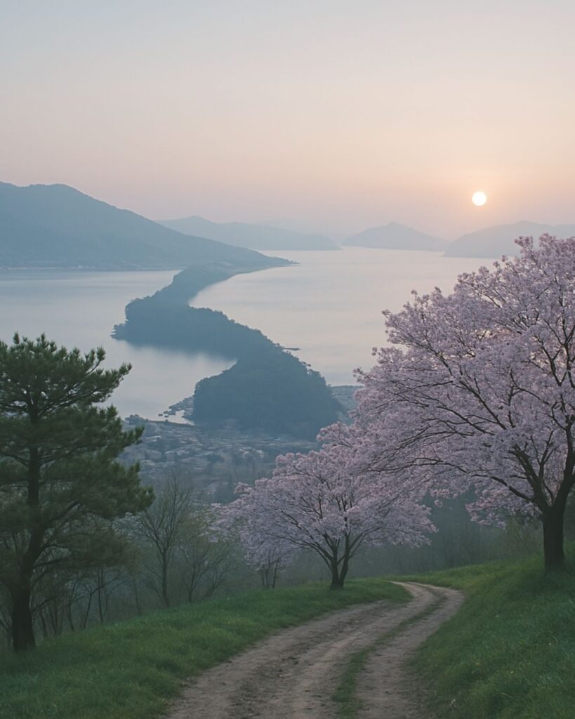 百人一首第60番 小式部内侍『大江山』背景解説–旅路の恋文「大江山　いく野の道の　遠ければ　まだふみも見ず　天の橋立」の情景をテーマにしたイメージの画像