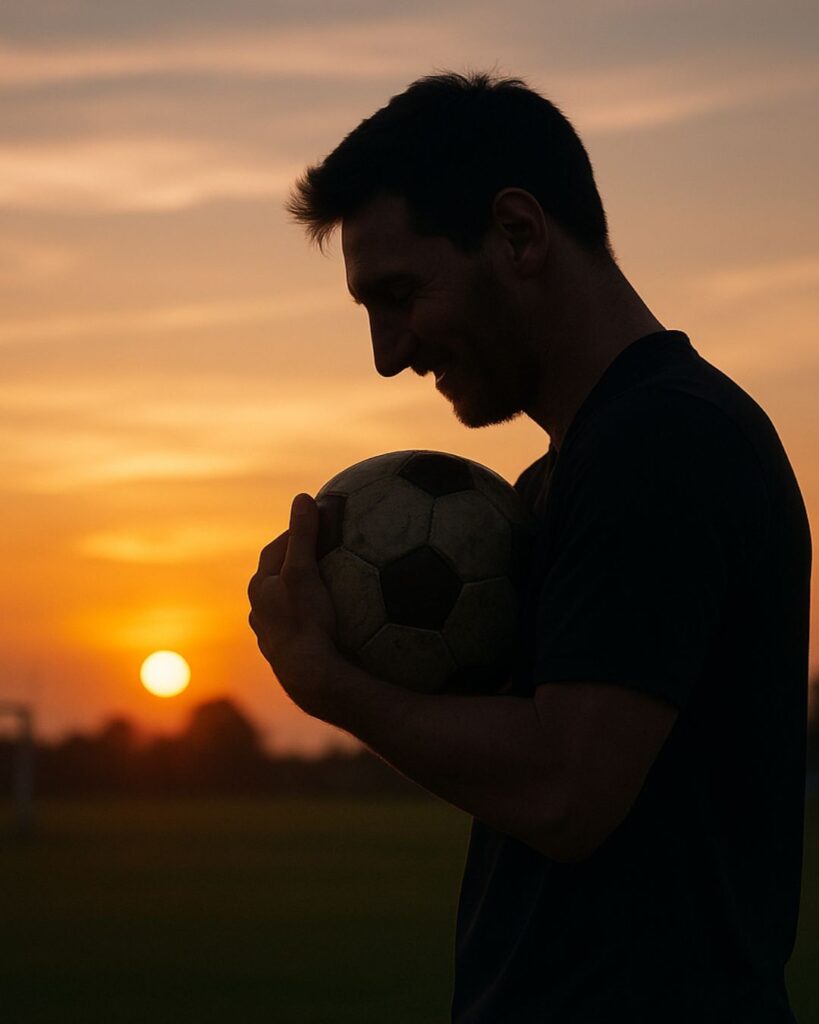 リオネル・メッシの名言9選–夢を追い続けて「サッカーが仕事で、それが僕の大好きなことなんだ。」この名言のイメージイラスト