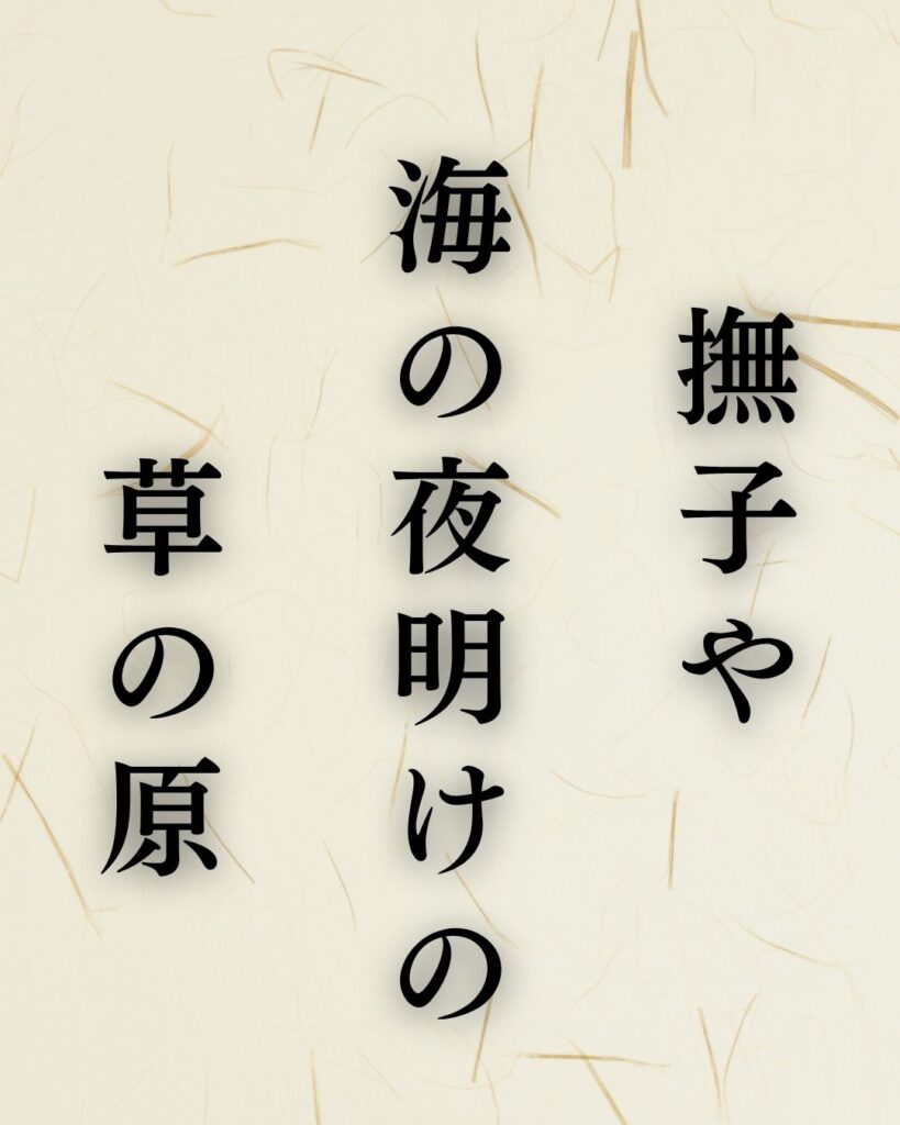 河東碧梧桐の夏の俳句5選-代表作をわかりやすく解説！「撫子や　海の夜明けの　草の原」この俳句を記載した画像