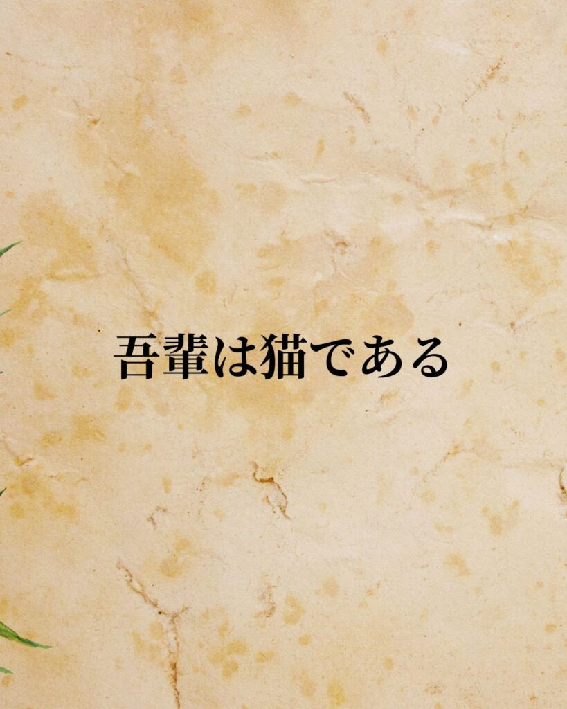 夏目漱石「吾輩は猫である。」この名言のイラスト