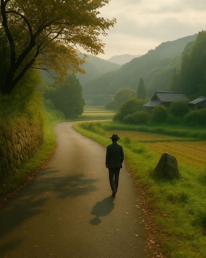 石川啄木の孤独な短歌5選-静かに揺れる心模様「石ひとつ 坂をくだるが ごとくにも 我けふの日に 到り着きたる」この短歌をイメージした画像