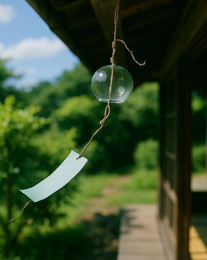 中村汀女の夏の俳句5選-代表作をわかりやすく解説!「風鈴の もつるるほどに 涼しけれ」この俳句をイメージした画像
