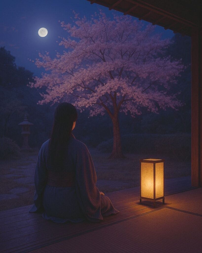 百人一首第67番 周防内侍『春の夜の』背景解説–名を惜しむ夜「春の夜の　夢ばかりなる　手枕に　かひなく立たむ　名こそをしけれ」の情景をテーマにしたイメージの画像
