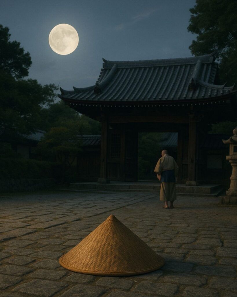 森川許六の夏の俳句5選-代表作をわかりやすく解説!「夏の月 旅の笠寺 いざぬがむ」この俳句をイメージした画像