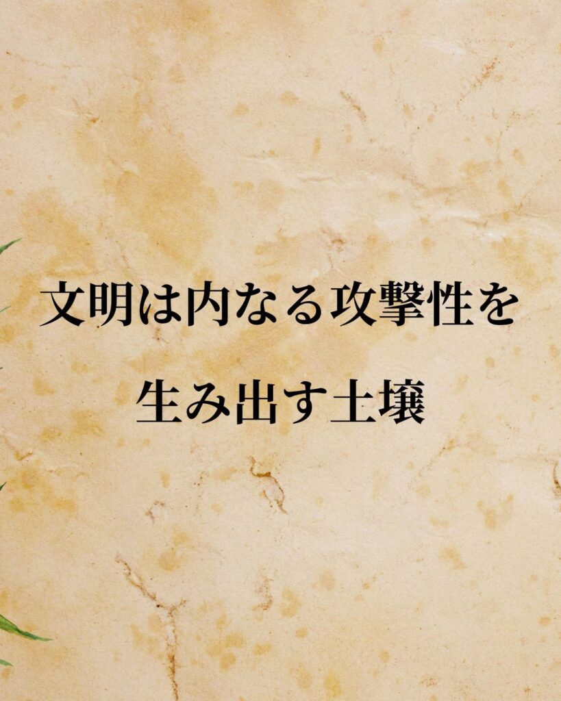 フロイト「文明は内なる攻撃性を生み出す土壌」この名言のイラスト
