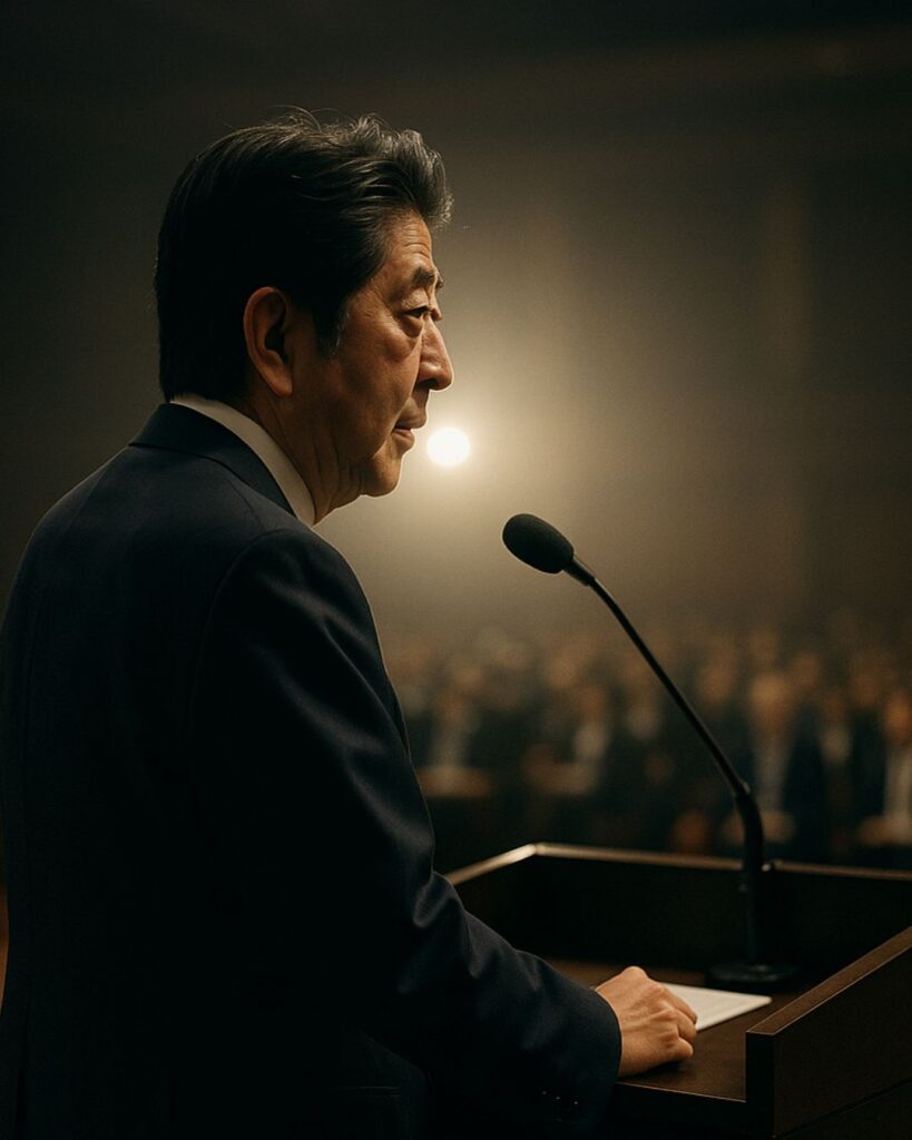 安倍晋三の名言9選–未来を託す言葉「私は批判を恐れず主張した。退いていたら今の私はない。」この名言のイメージイラスト