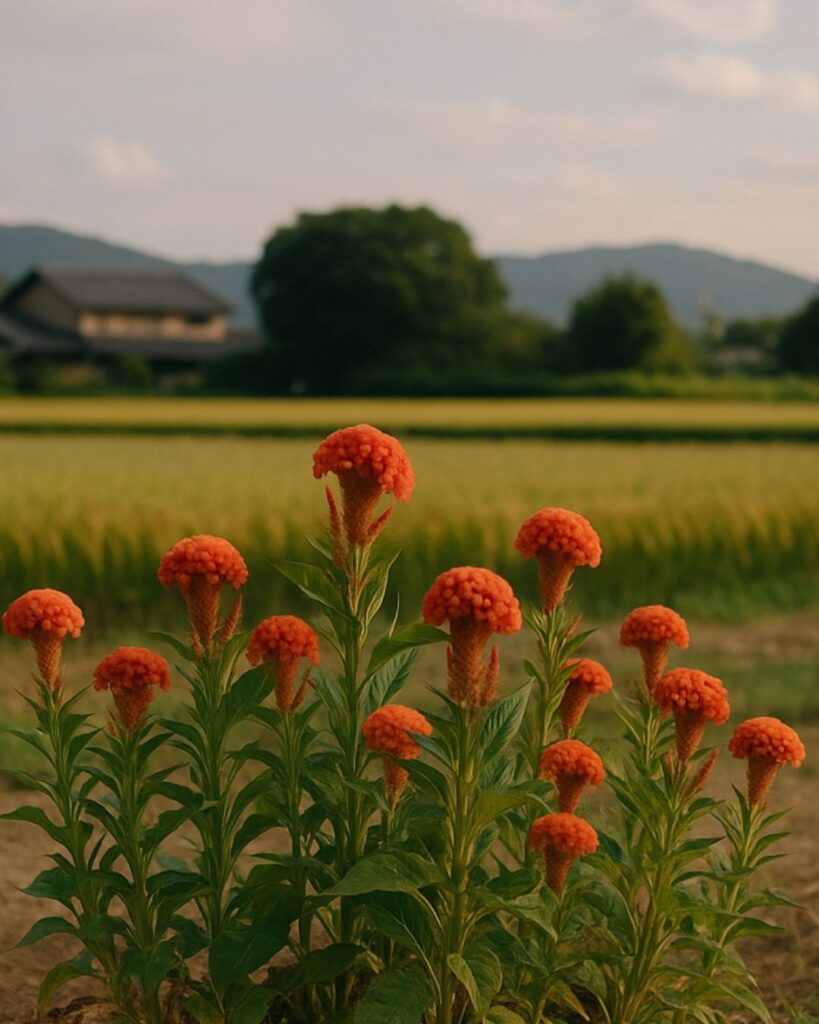 正岡子規の秋の俳句5選-代表作をわかりやすく解説!「鶏頭の 十四五本も ありぬべし」この俳句をイメージした画像