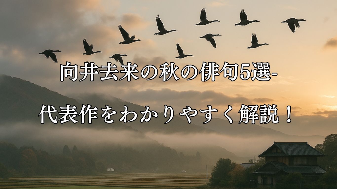 向井去来の秋の俳句5選-代表作をわかりやすく解説！「朝あらし　あまたの上を　渡り鳥」この俳句をイメージした画像