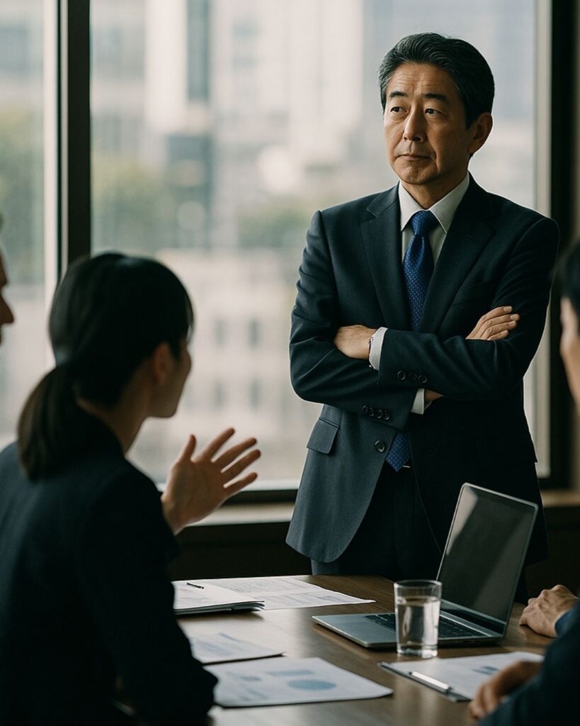 本田宗一郎の名言9選–挑戦と情熱の言葉「好き嫌いで人を判断する者は、真のリーダーにはなれない。」この名言のイメージイラスト