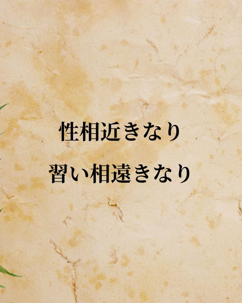 孔子「性相近きなり、習い相遠きなり。」この名言のイラスト