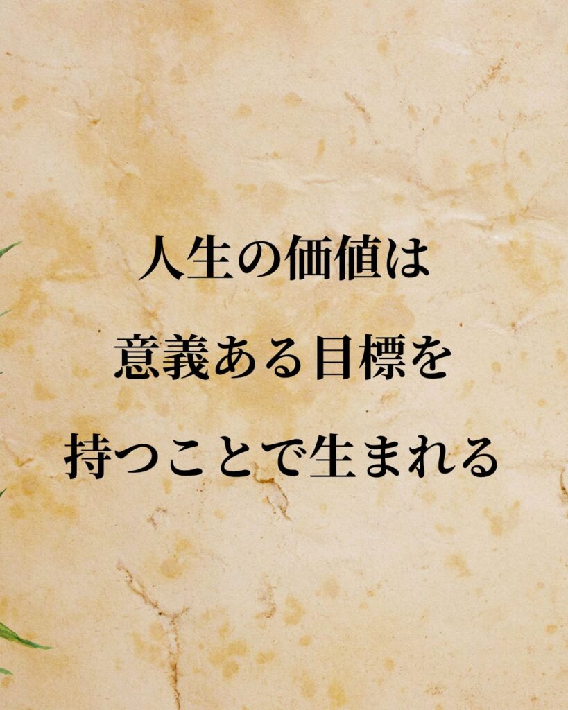ヘーゲル「人生の価値は、意義ある目標を持つことで生まれる。」この名言のイラスト