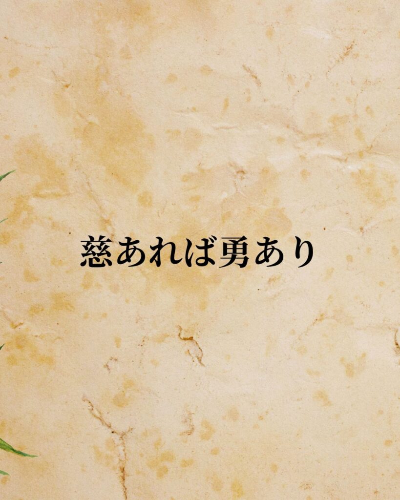 老子「慈あれば勇あり」この名言のイラスト