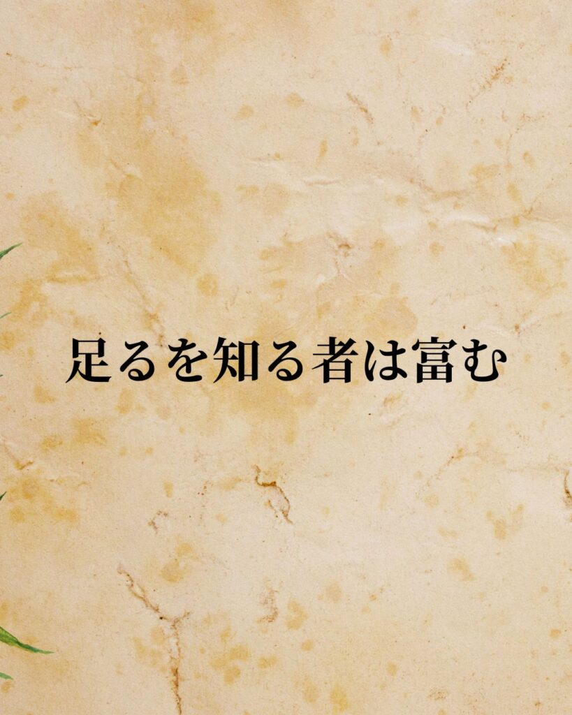 老子「足るを知る者は富む」この名言のイラスト