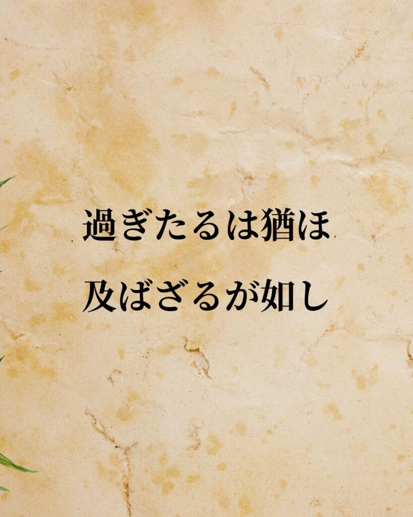 孔子「過ぎたるは猶ほ及ばざるが如し。」この名言のイラスト