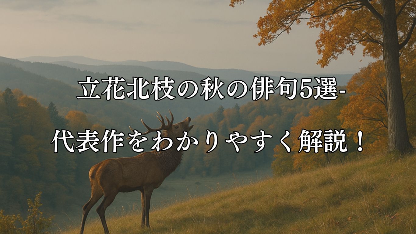 立花北枝の秋の俳句5選-代表作をわかりやすく解説！「追ひあげて　尾上に聞かむ　鹿の声」この俳句をイメージした画像