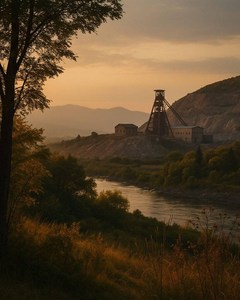 飯田蛇笏の秋の俳句5選-代表作をわかりやすく解説！「鉱山の　ひぐらし遠く　なりにけり」この俳句をイメージした画像