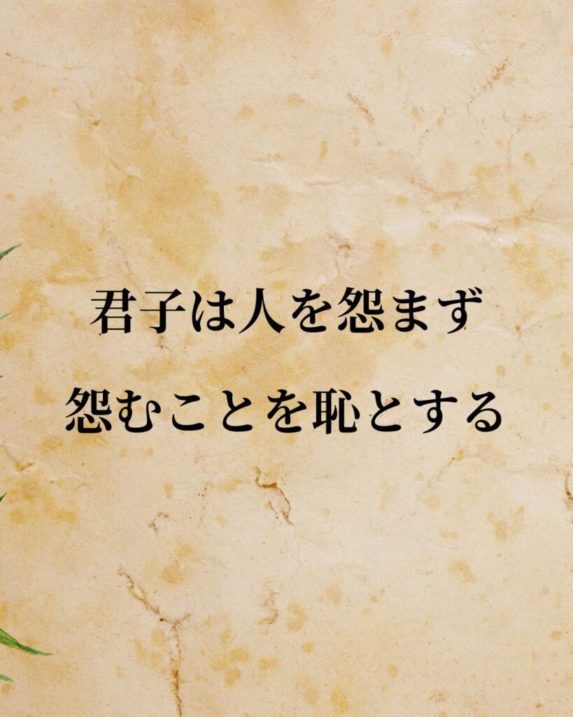 孟子「君子は人を怨まず、怨むことを恥とする。」この名言のイラスト