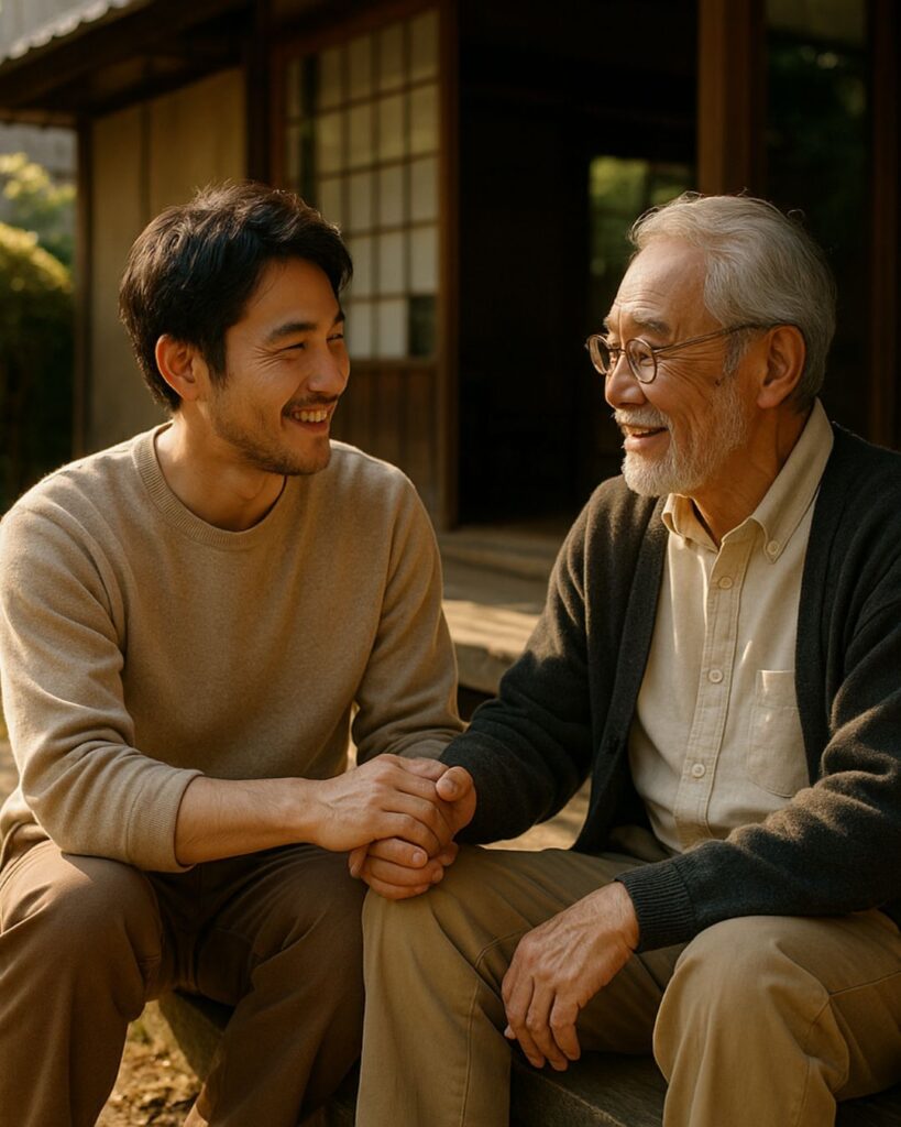孟子の名言9選–心を磨く生き方「人は義をもって親しみ、利をもって交わらず。」この名言のイメージイラスト