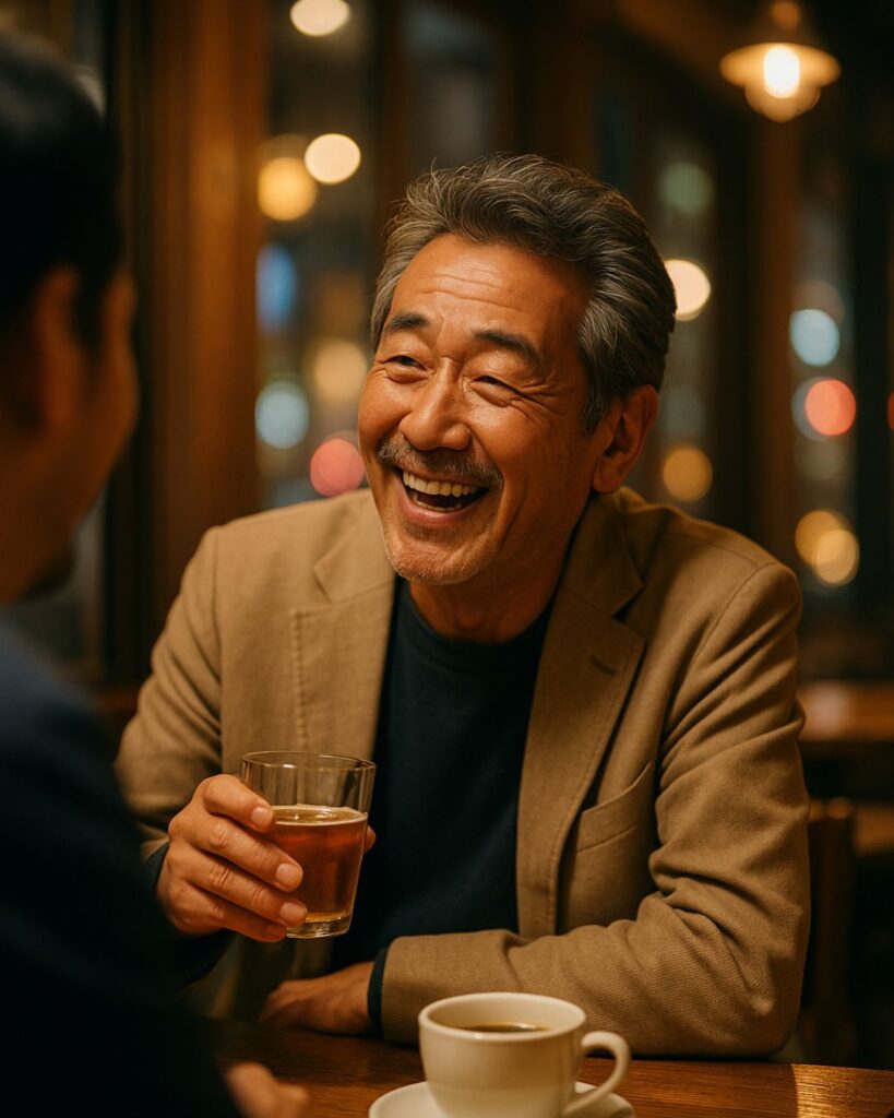 高田純次の名言9選–ゆるく生きる天才哲学「オレの話の95%はウソ。でも残り5%は本気だよ。」この名言のイメージイラスト