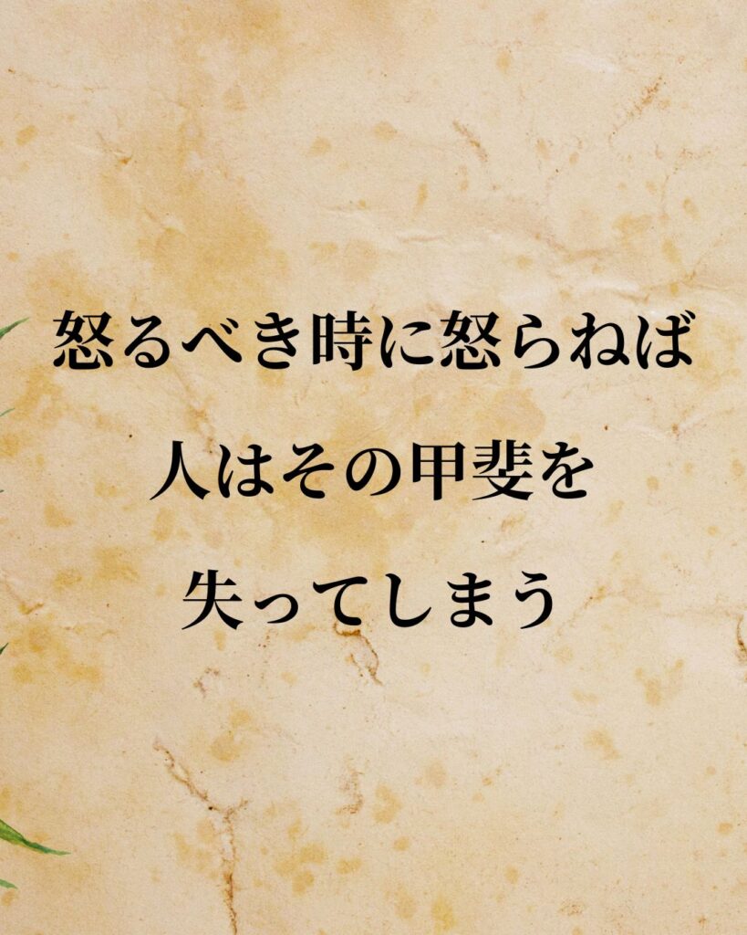 太宰治「怒るべき時に怒らねば、人はその甲斐を失ってしまう。」この名言のイラスト