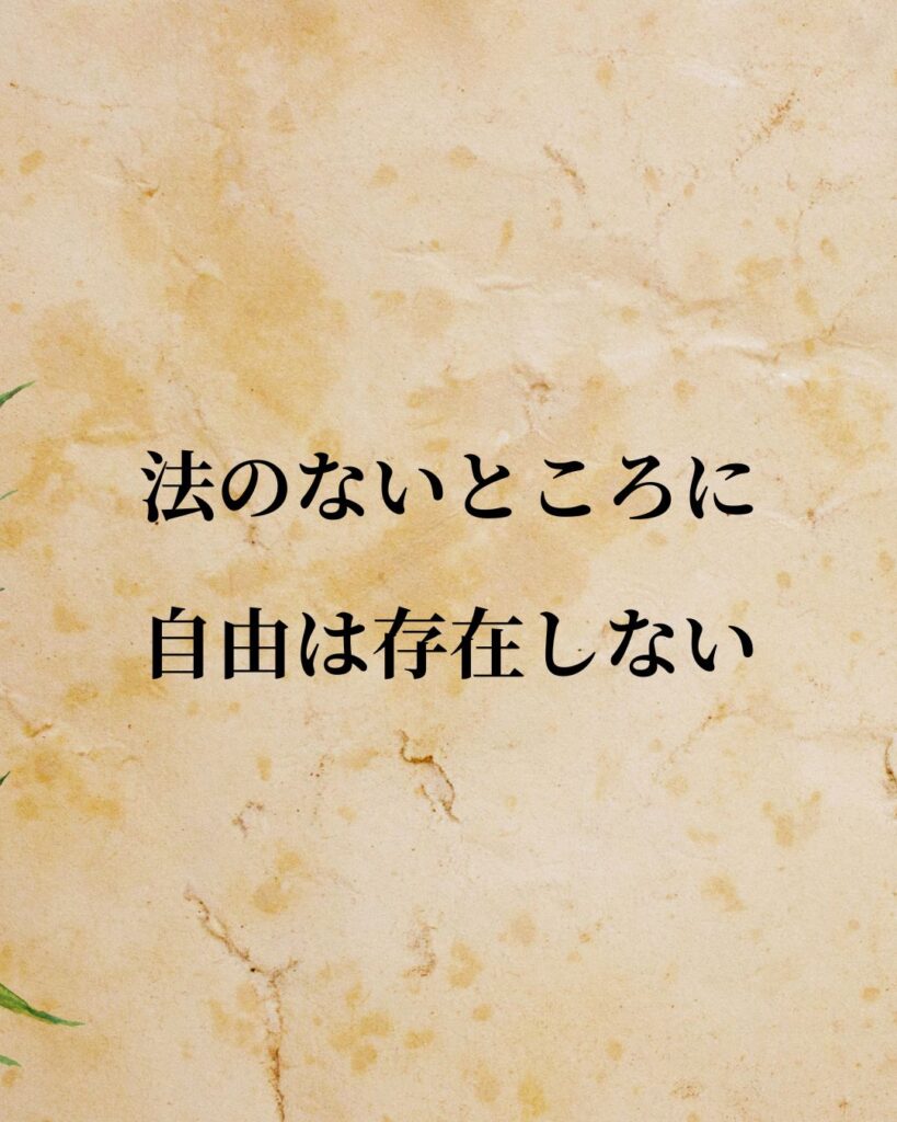 ジョン・ロック「法のないところに、自由は存在しない。」この名言のイラスト