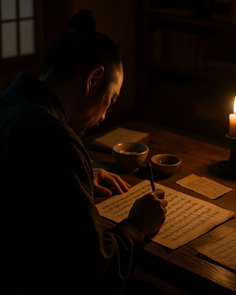 豊臣秀吉の名言9選–天下人の思考術「為すべき事が定まれば、寝食を忘れて励めるものだ。」この名言のイメージイラスト